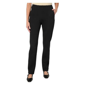 Belle by Kim Gravel Women's Ponte Hollywood Waist Pant Black - Regular